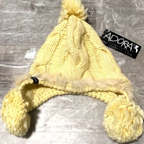 Hand Knitted Beanie Cap from ADORA with Pom Poms - Picture 3 of 4